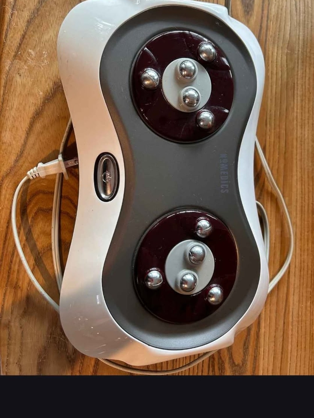 Homedics Handheld Massager in Gray and Burgundy Accent